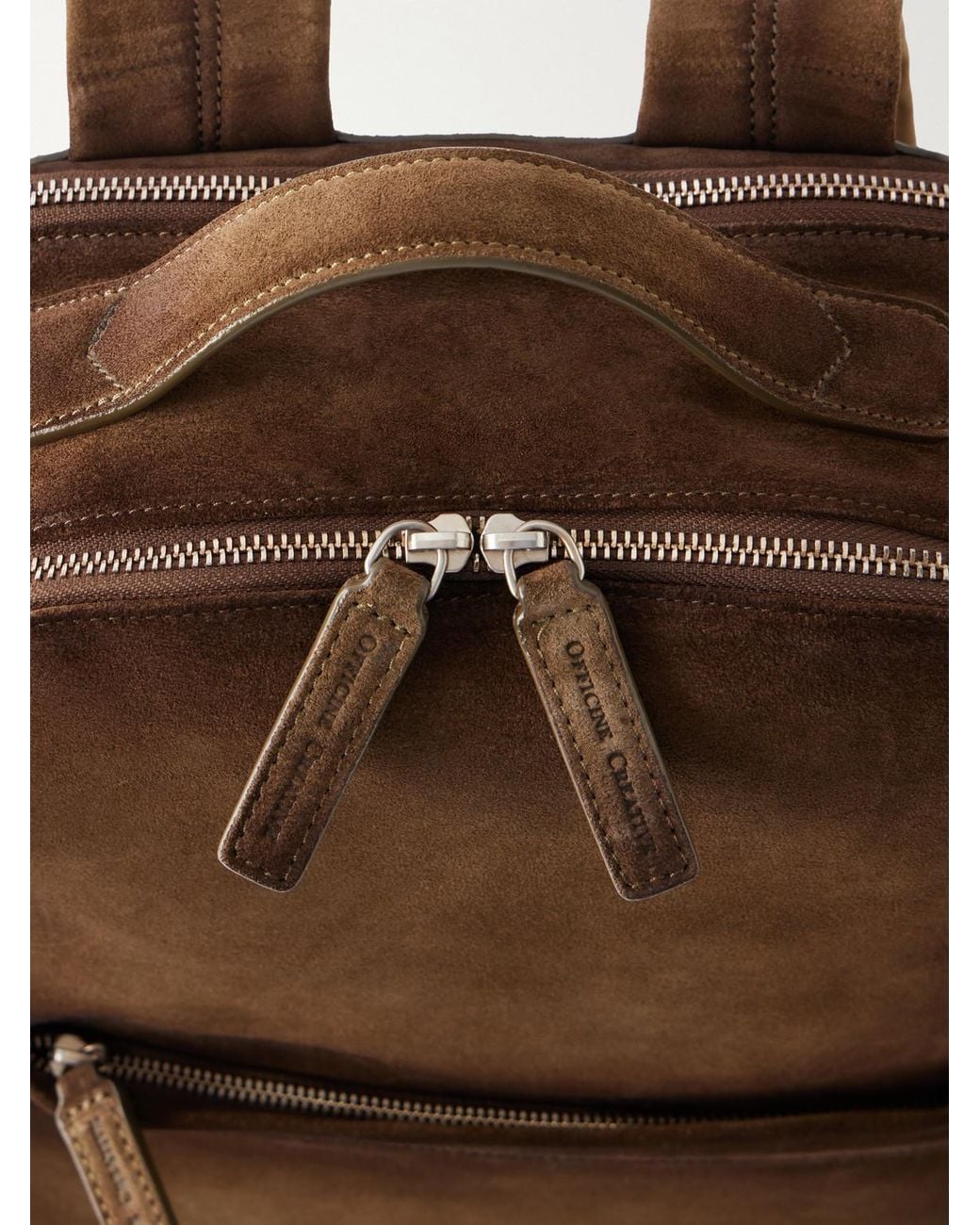 Officine Creative Brown Quentin/023 Suede Backpack for men