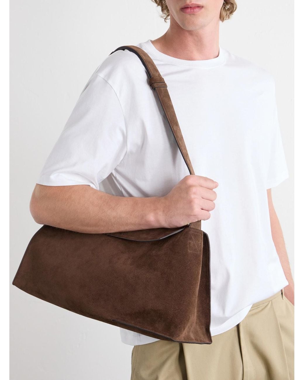 Studio Nicholson Brown Shiboru Suede Messenger Bag for men