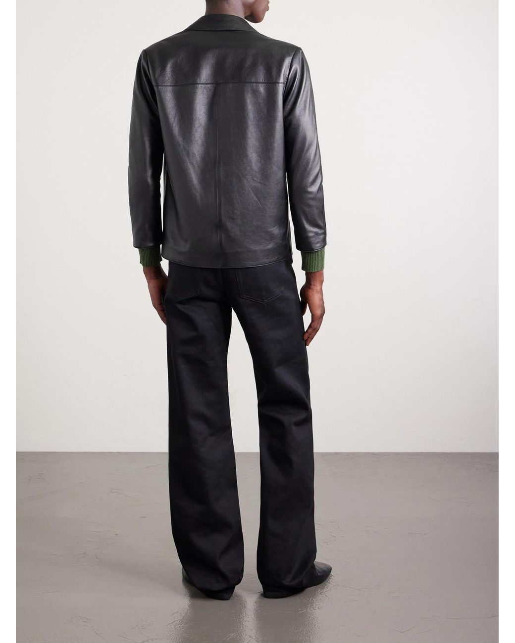 Gucci Black Embellished Leather Blazer for men
