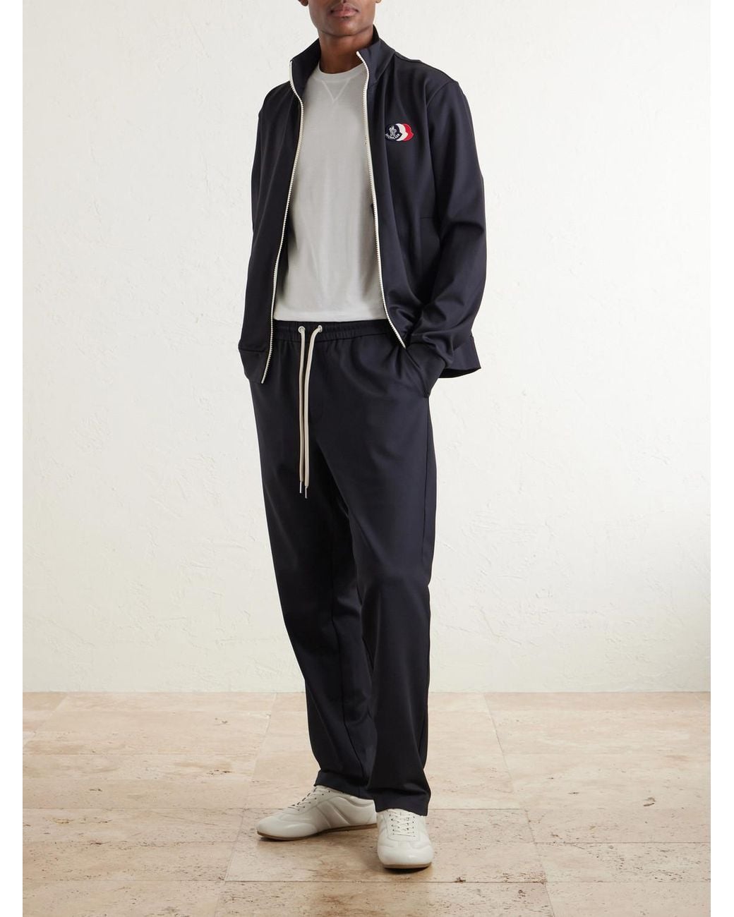Moncler Blue Tapered Jersey Sweatpants for men