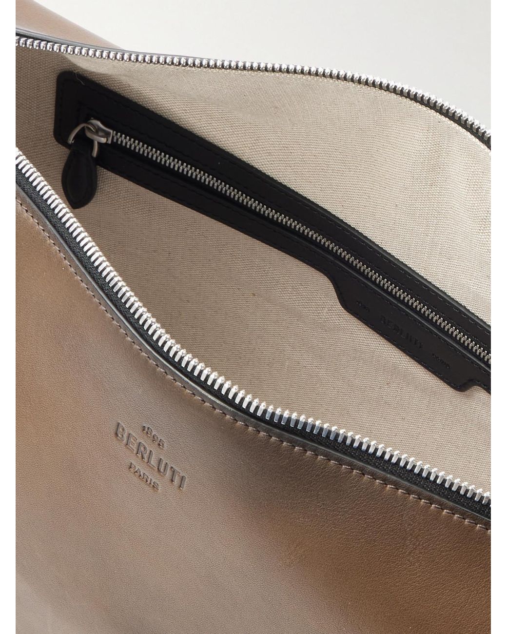 Berluti Brown Toujours Soft Leather Messenger Bag for men