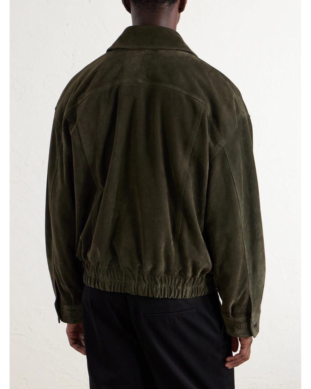 Saint Laurent Green Suede Blouson Jacket for men