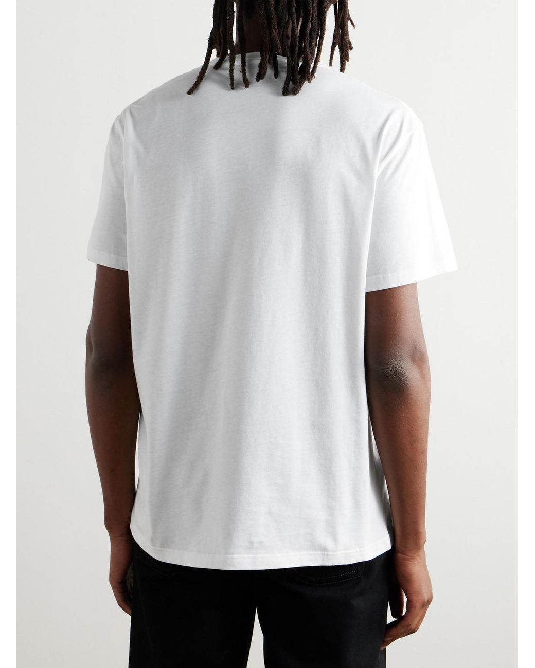 McQueen White Logo-flocked Cotton-jersey T-shirt for men