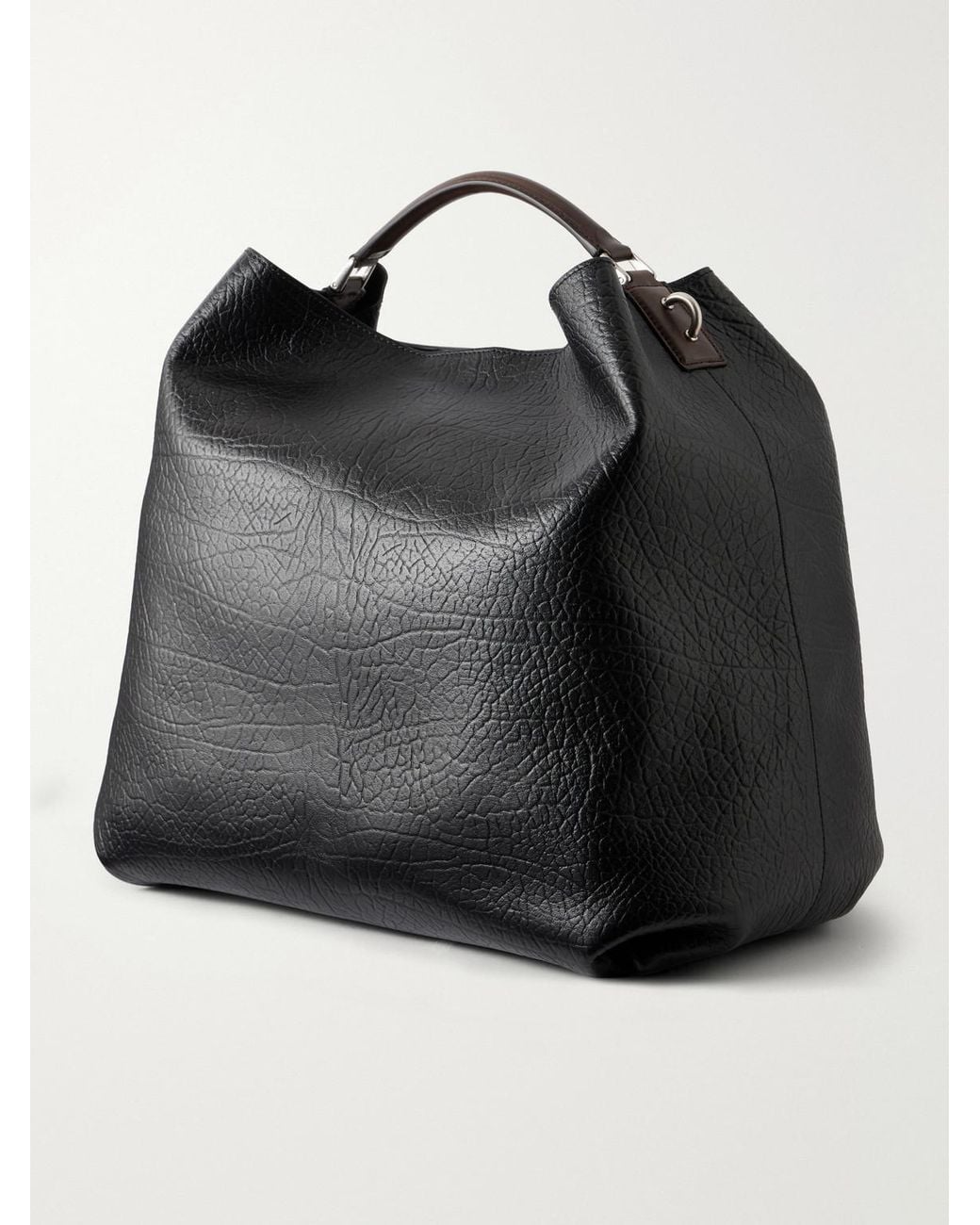 Dries Van Noten Black Leather Tote Bag for men