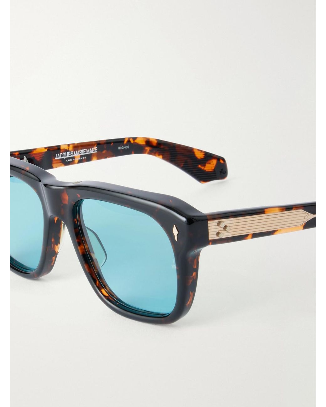 Jacques Marie Mage Blue Yves Oversized Square-Frame Acetate Sunglasses for men