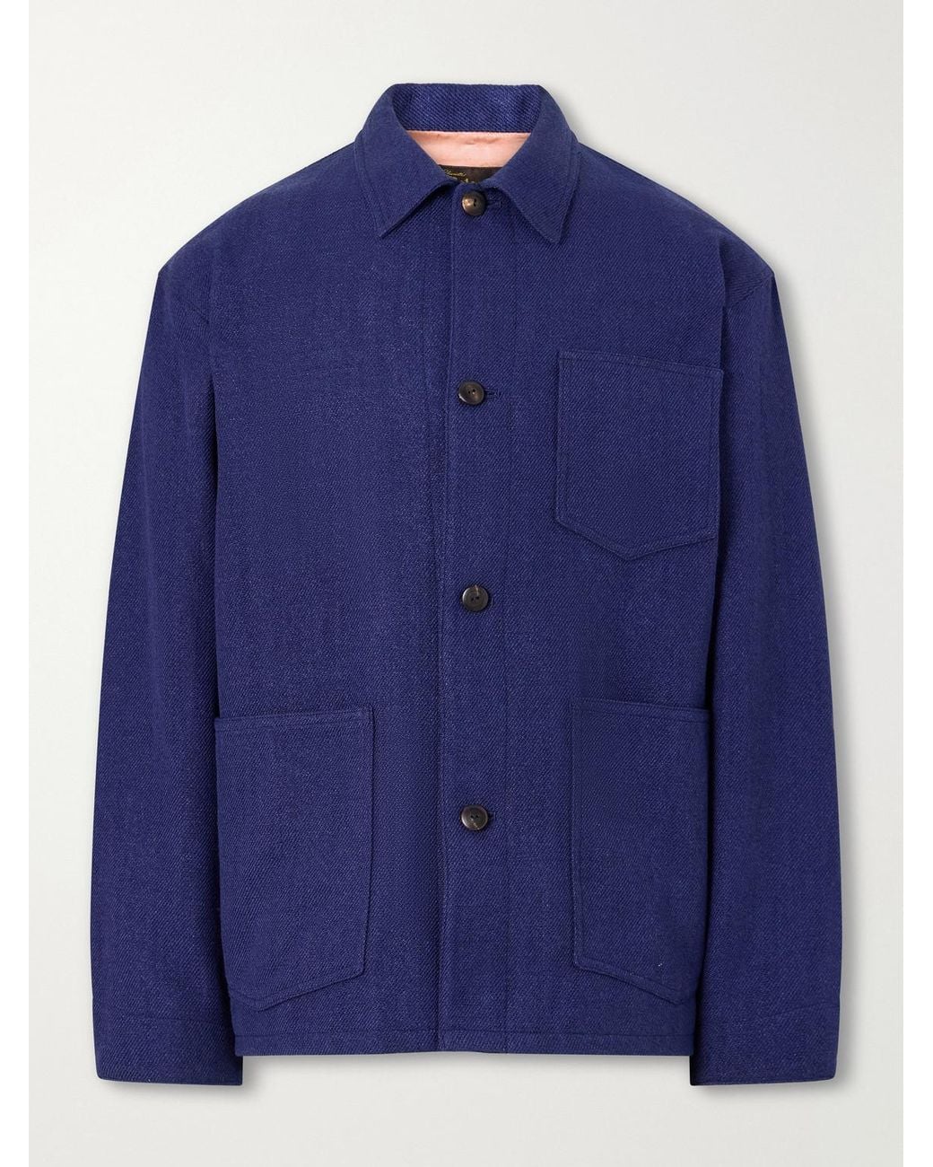 Visvim Blue Baker Textured Wool And Linen-Blend Jacket for men