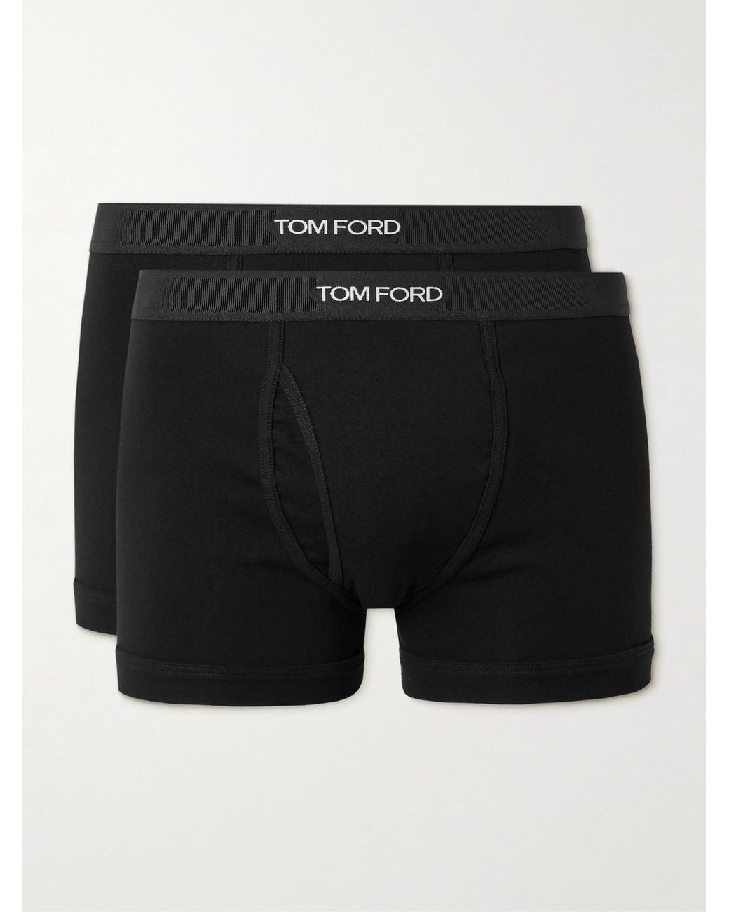 Tom Ford Black Two-Pack Stretch-Cotton Jersey Boxer Briefs for men