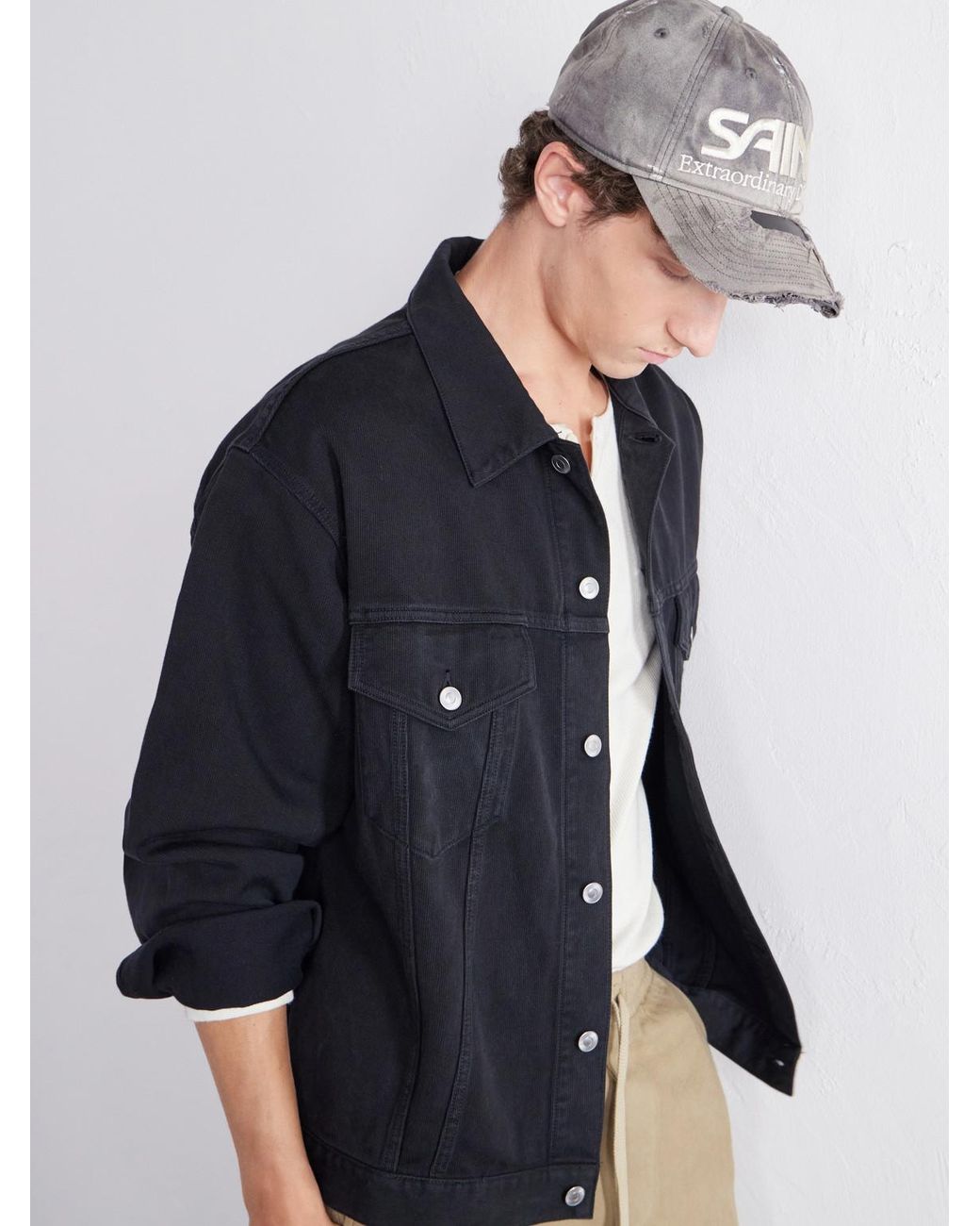 SAINT Mxxxxxx Gray Logo-Embroidered Cotton-Canvas Cap for men