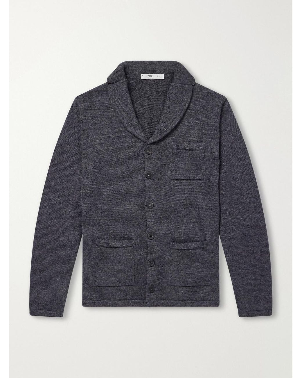 Inis Meáin Blue Merino Wool And Linen-Blend Cardigan for men