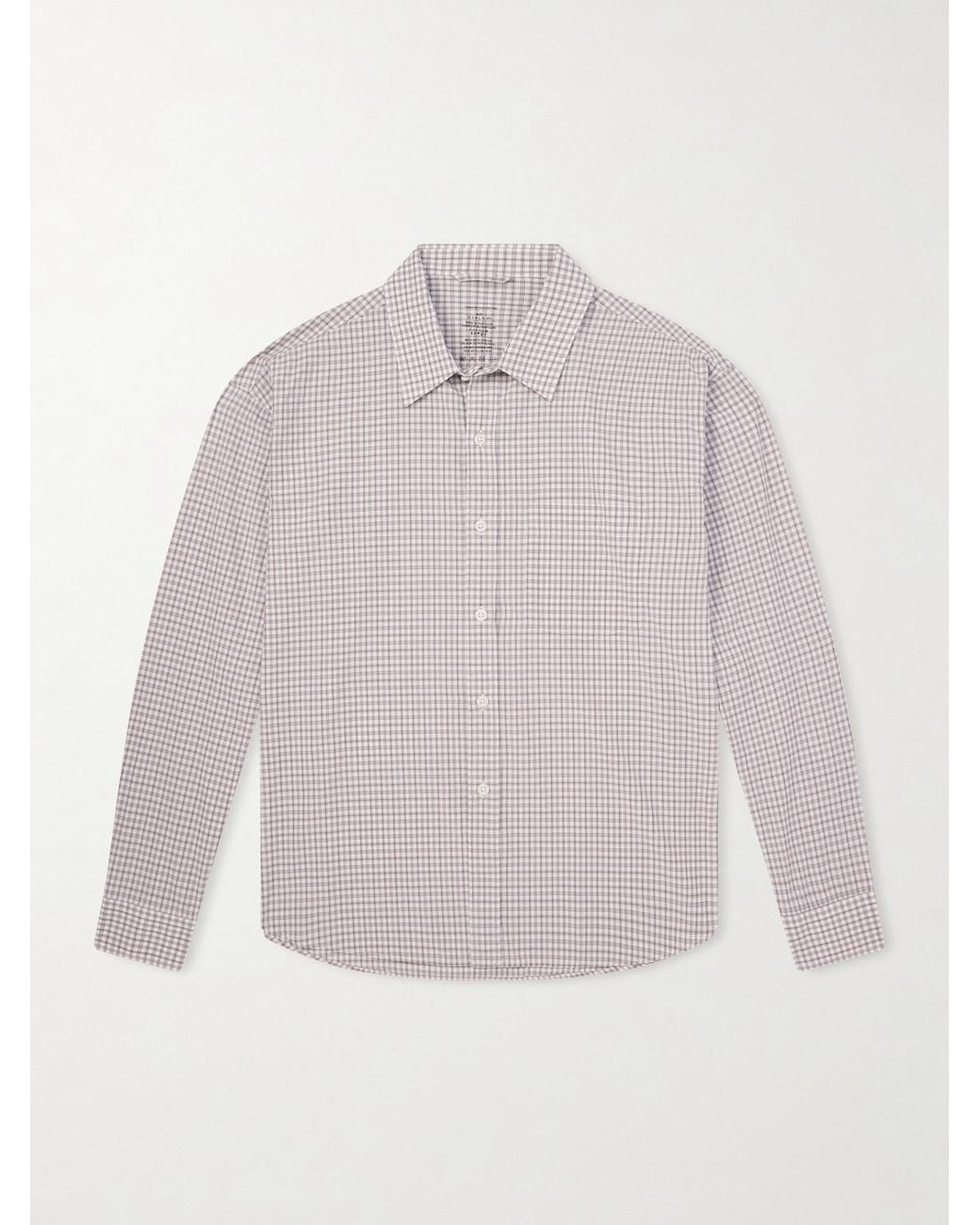 mfpen Pink Executive Checked Cotton-Poplin Shirt for men