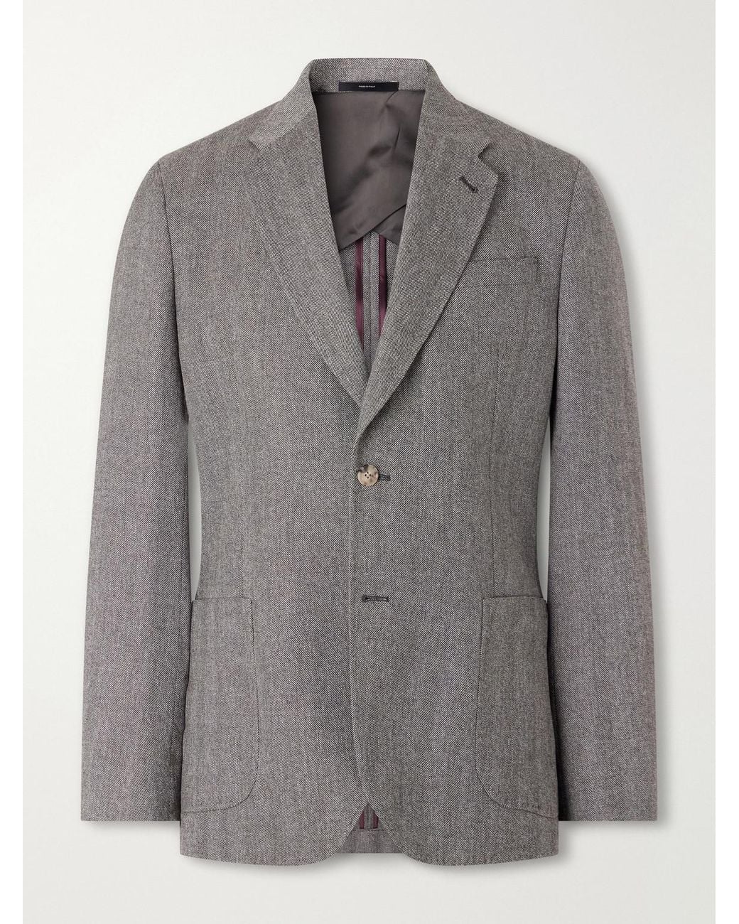 Paul Smith Gray Wool And Cashmere-Blend Herringbone Suit Jacket for men
