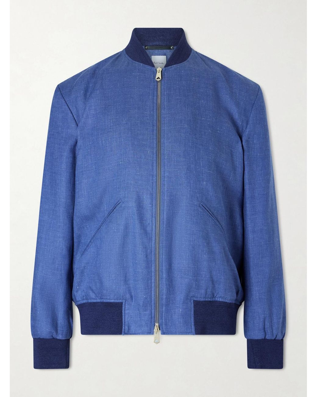 Paul Smith Blue Linen Bomber Jacket for men