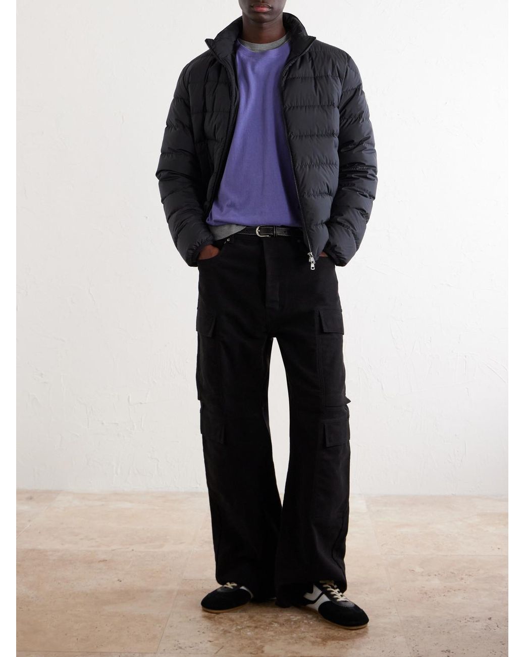 Moncler Black Baudinet Logo-Appliquéd Quilted Shell Down Jacket for men