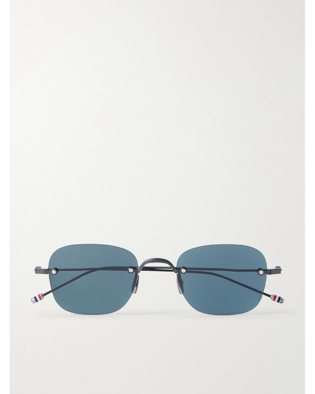Thom Browne Blue Square-Frame Titanium Sunglasses for men