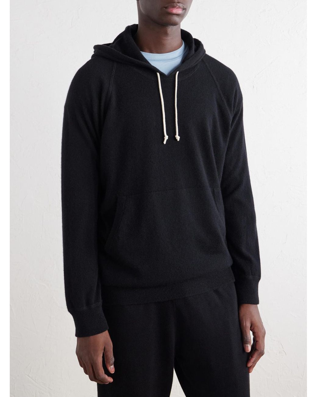 Ghiaia Blue Cashmere Hoodie for men