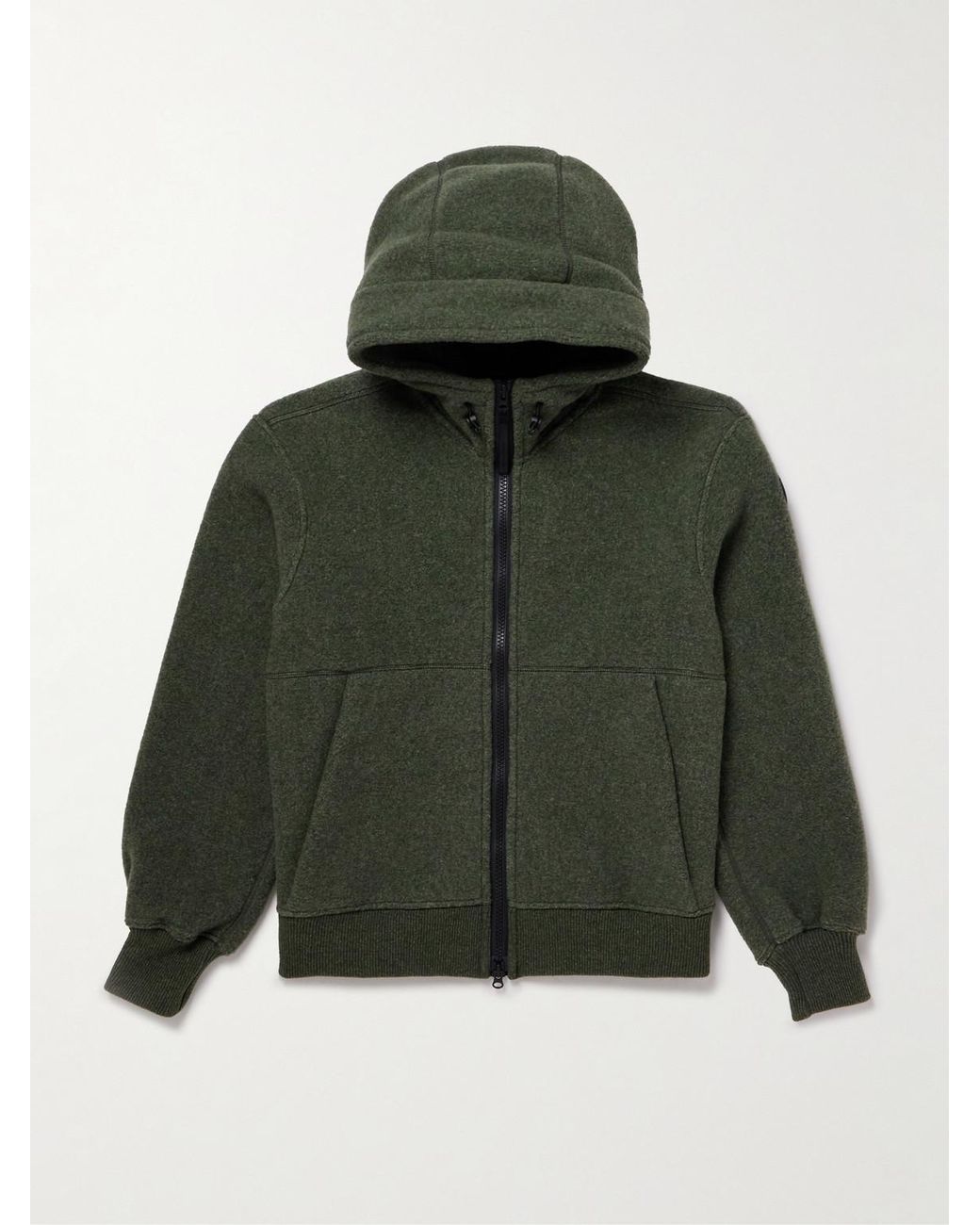 Canada Goose Green Chilliwack Wool-Blend Fleece Hooded Bomber Jacket for men
