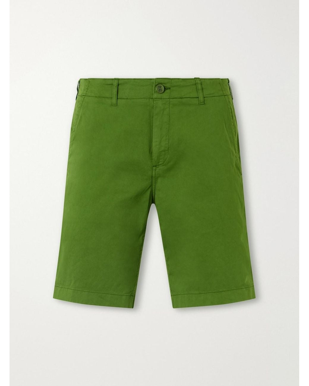 Vilebrequin Green Belin Woven Cotton-Blend Casual Shorts for men