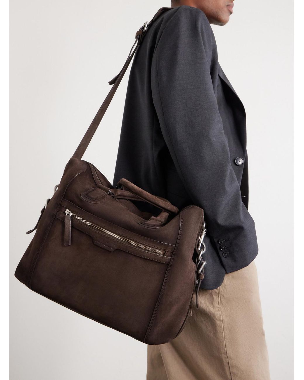 Officine Creative Brown Jules 007 Leather Briefcase for men