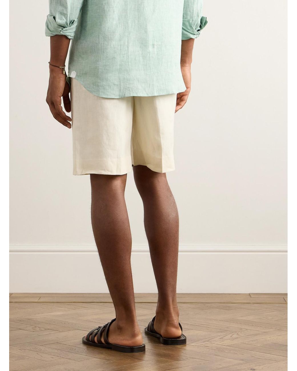 Zegna Natural Straight-Leg Oasi Linen Shorts for men