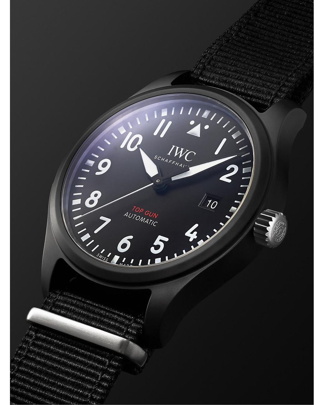 Iwc Black Pilot's Top Gun Automatic Ceramic Watch, Ref. Iw326901 for men