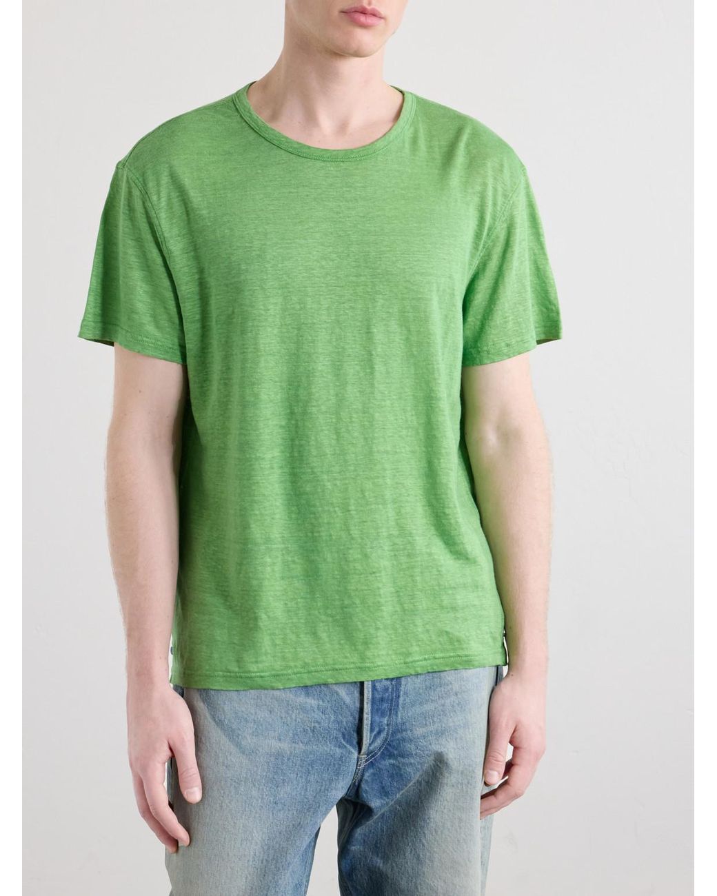 God's True Cashmere Green Signature Linen T-Shirt for men