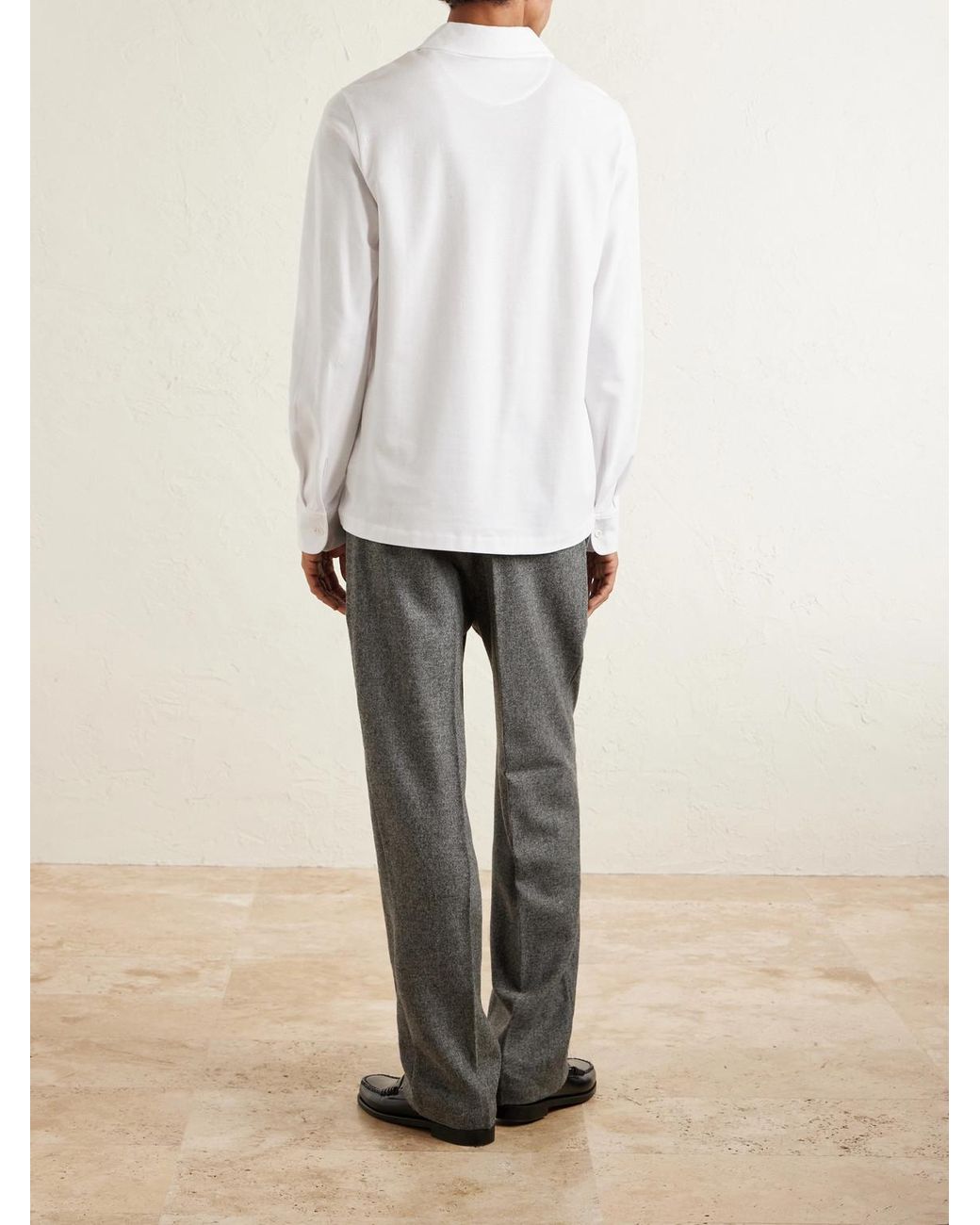 Mr P. White Cotton-piqué Polo Shirt for men