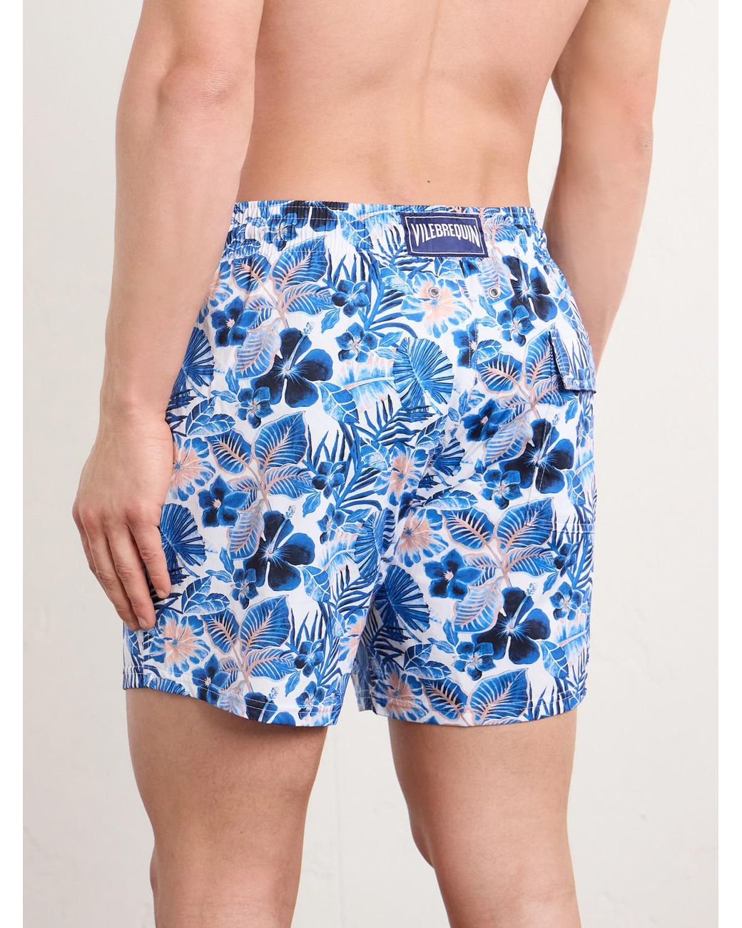Vilebrequin Blue Moorise Straight-leg Mid-length Printed Recycled Swim Shorts for men