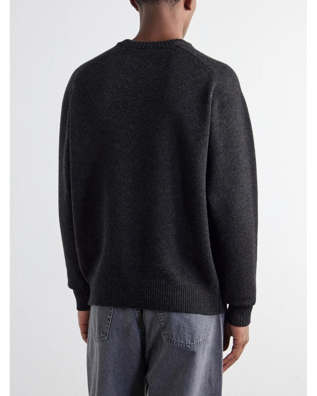 A.PRESSE Blue Paneled Wool Sweater for men