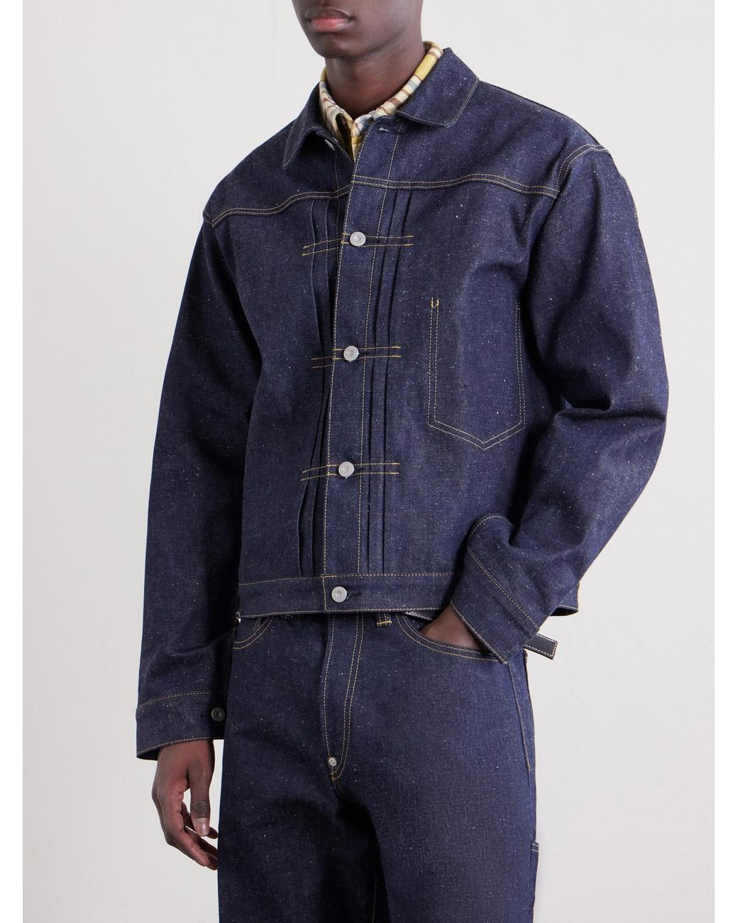 Human Made Blue Pleated Denim Jacket for men
