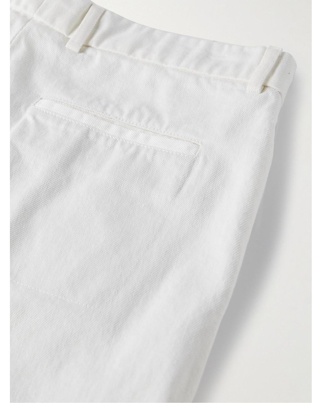 Loro Piana White Merse Straight-Leg Cotton-Twill Trousers for men