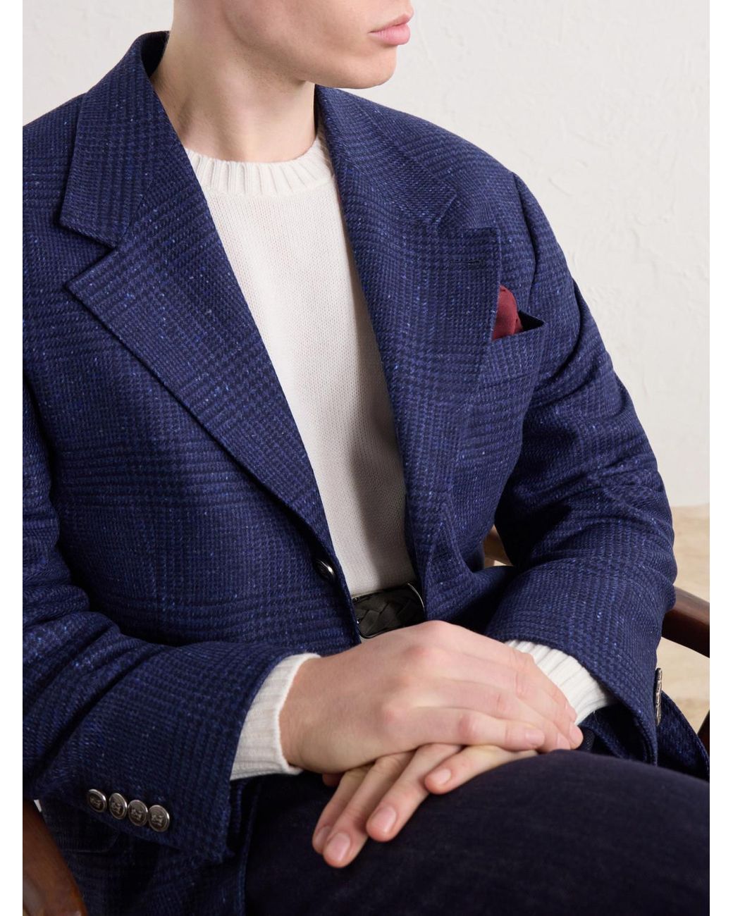 Brunello Cucinelli White Cashmere Sweater for men
