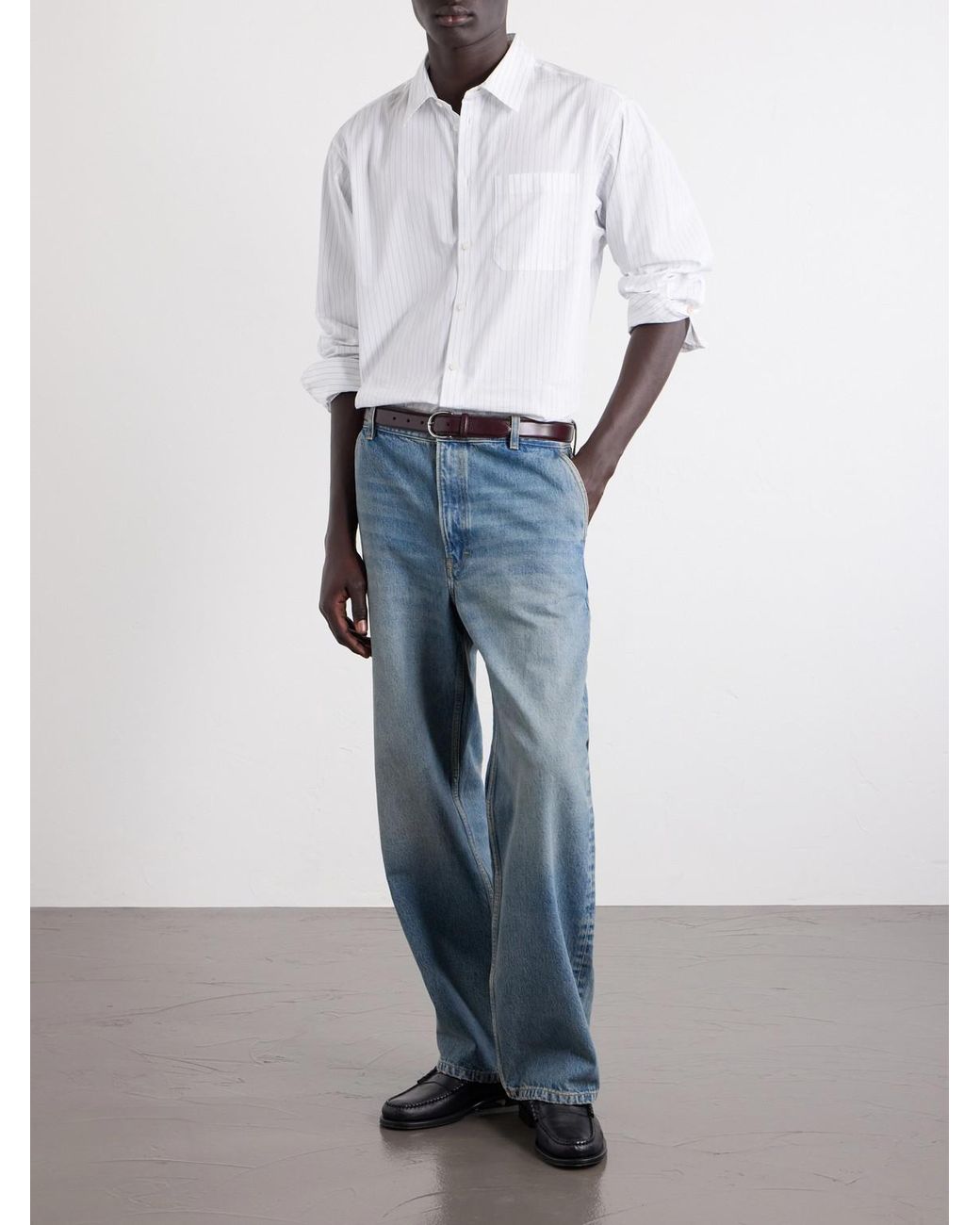 Jeanerica Blue Genua Straight-Leg Mid-Rise Cotton Jeans for men