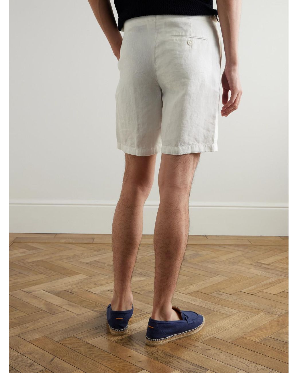 Orlebar Brown White Norwich Straight-leg Linen Shorts for men