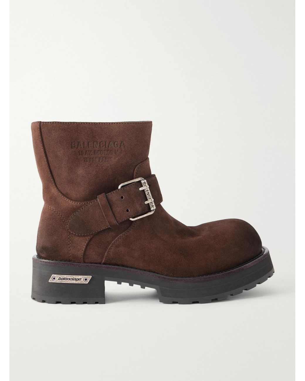 Balenciaga Brown Venom Waxed-suede Desert Boots for men