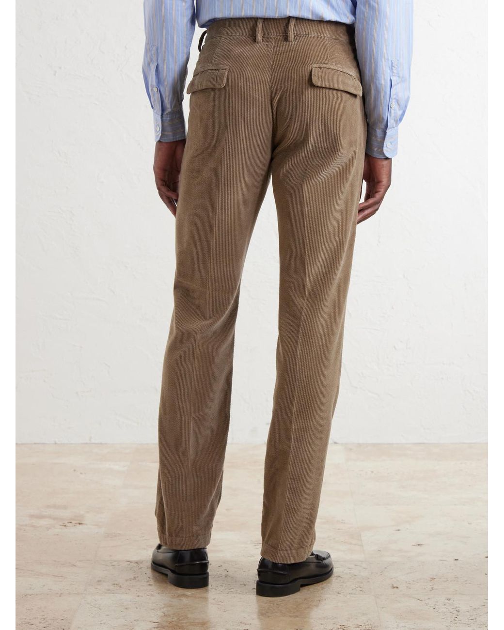 Massimo Alba Natural Ionio2 Straight-Leg Cotton-Corduroy Trousers for men