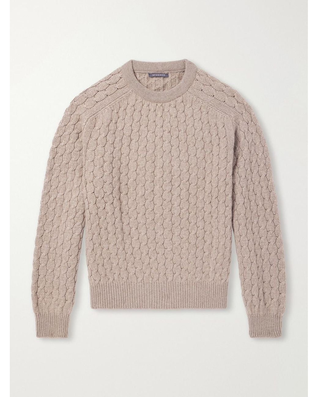 Begg x Co Natural Cable-Knit Cashmere And Wool-Blend Sweater for men