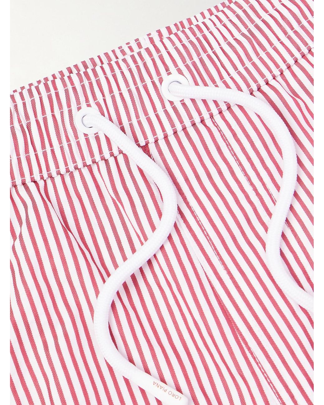 Loro Piana Pink Bay Straight-Leg Mid-Length Striped Swim Shorts for men