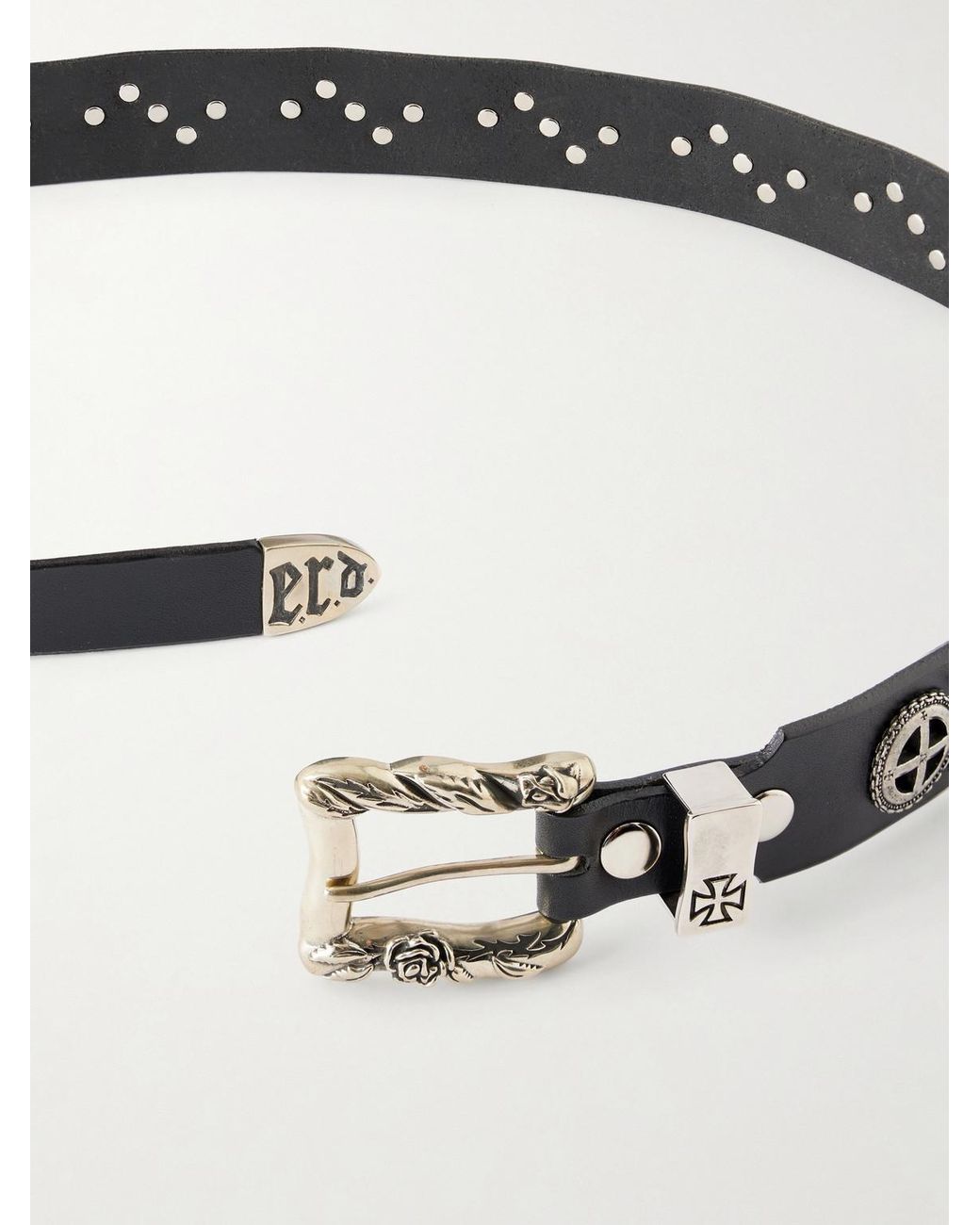 Enfants Riches Deprimes Black Effigy 4Cm Embellished Leather Blet for men
