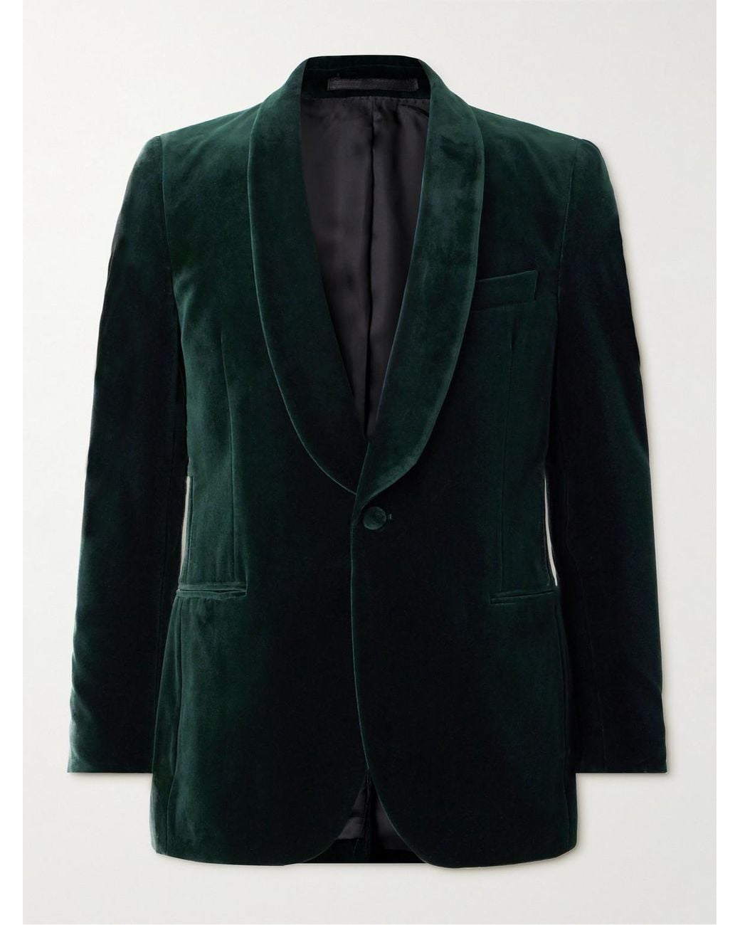 Mr P. Green Cotton-Blend Velvet Tuxedo Jacket for men