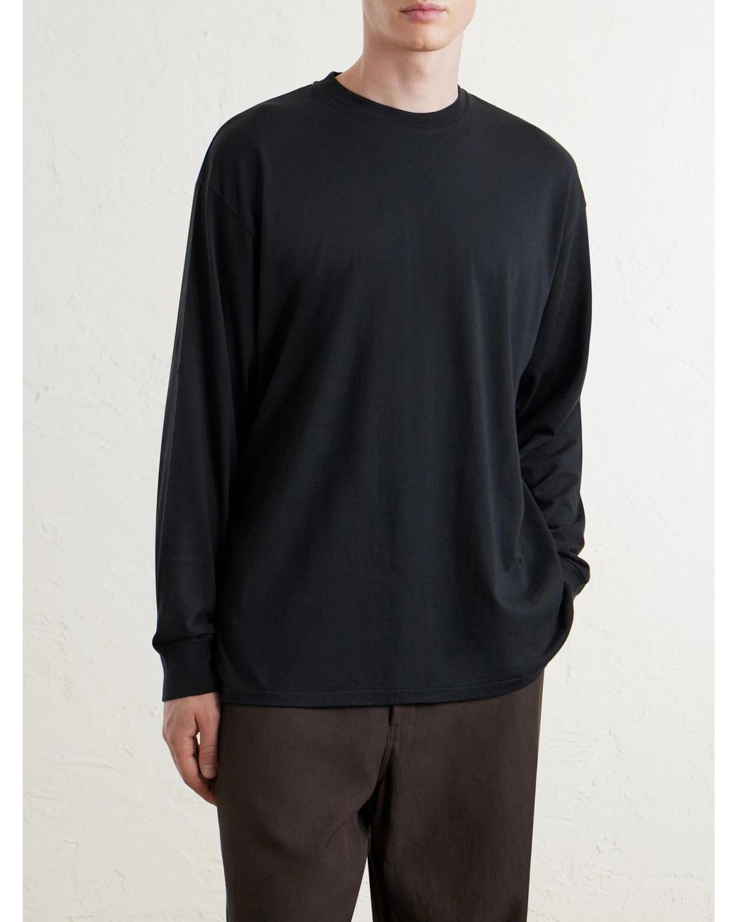 A.PRESSE Blue Cotton And Cashmere-Blend T-Shirt for men