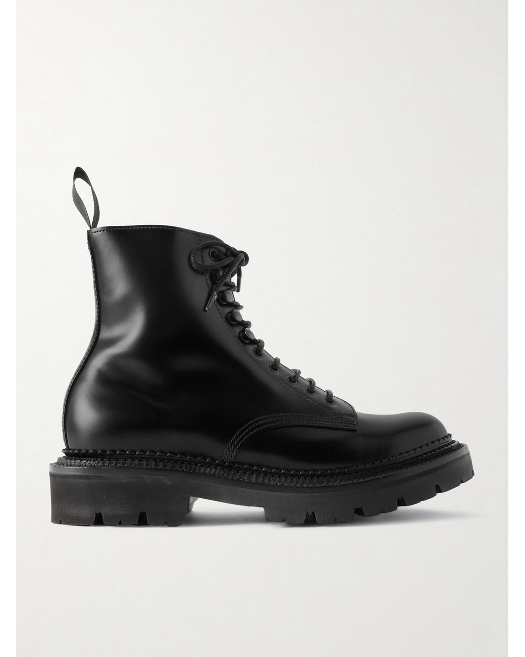 Jude Glossed-Leather Boots di GRENSON in Black da Uomo