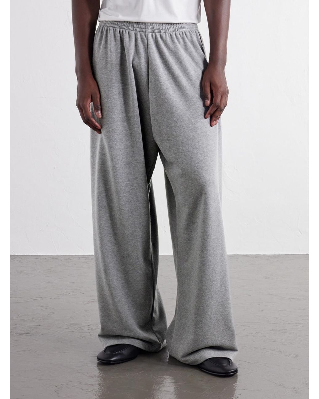 Gucci Gray Wide-Leg Cotton And Cashmere-Blend Jersey Sweatpants for men