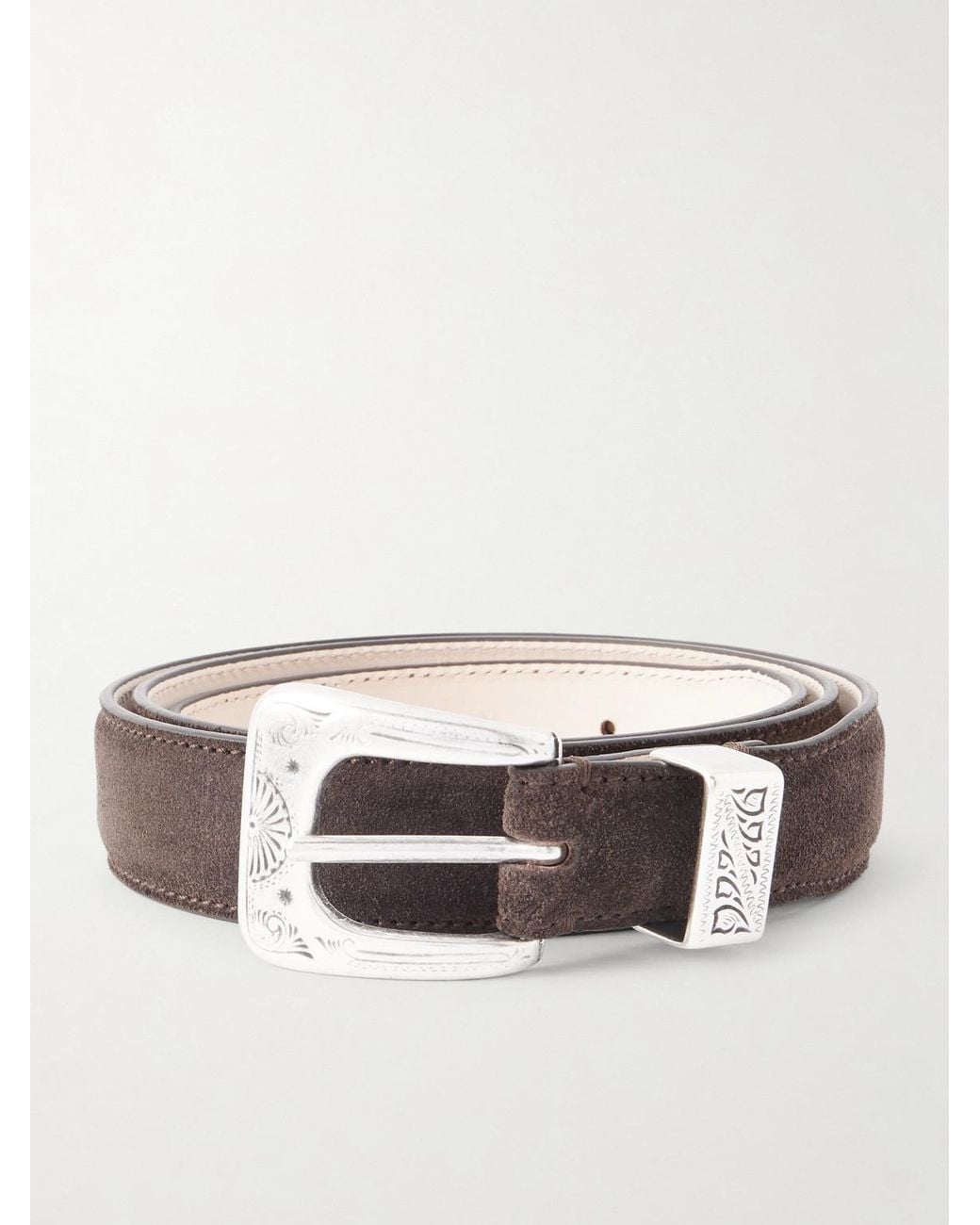 Drake's Brown 2.5Cm Suede Belt for men