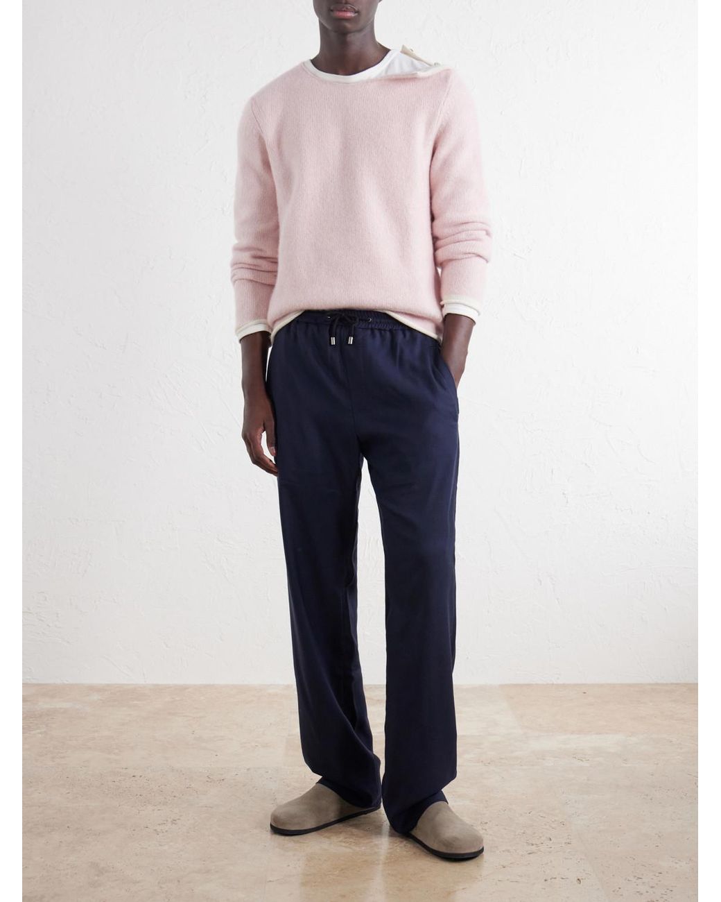 God's True Cashmere Pink Bouclé Cashmere Sweater for men