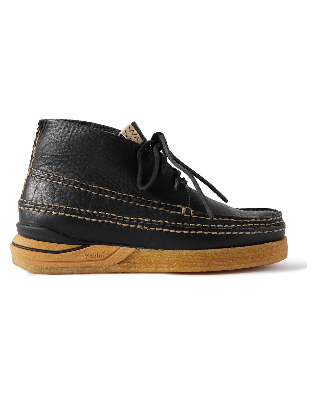 Visvim Canoe Moc Ii-folk Full-grain Leather Boots in Black for Men 