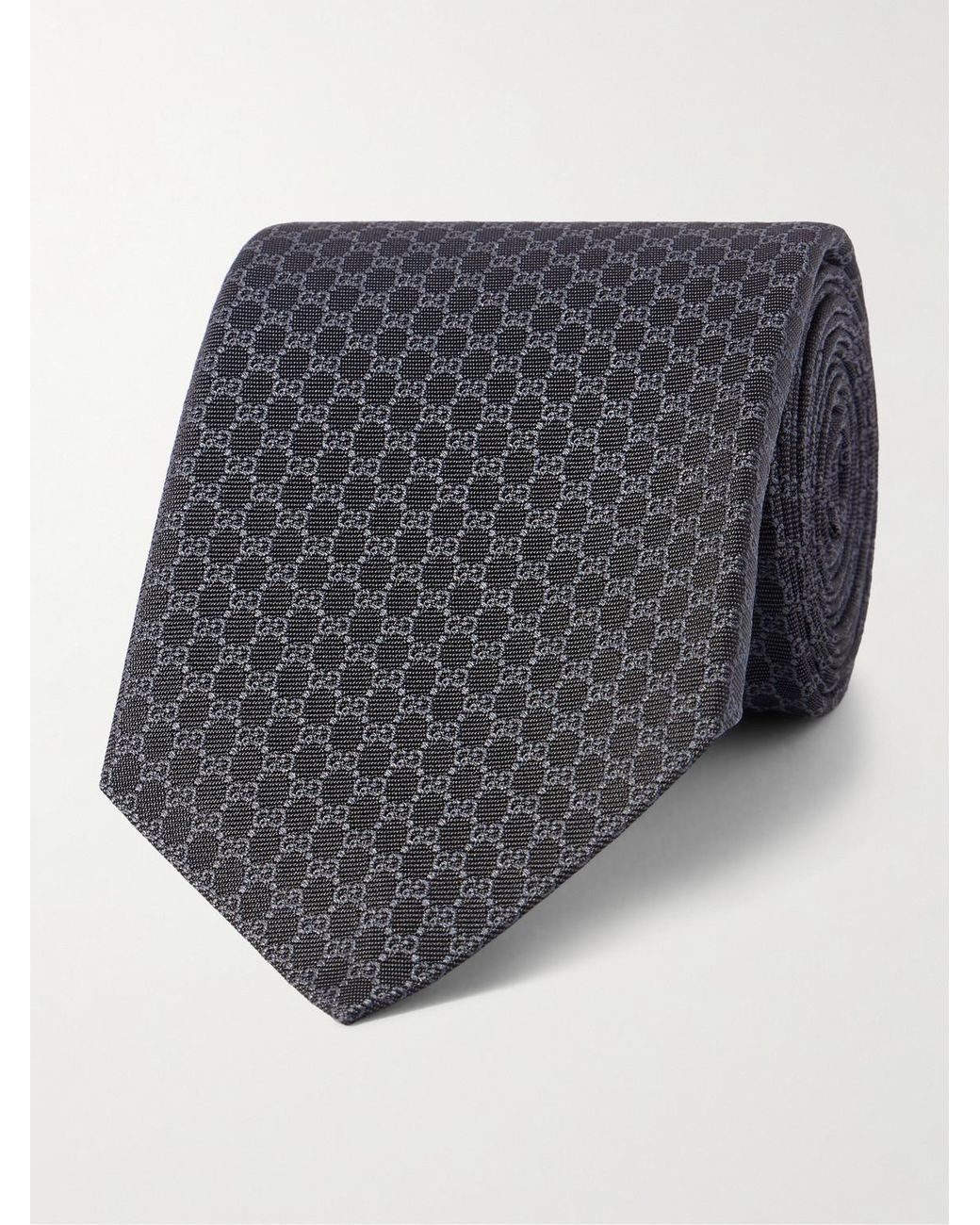 Gucci Gray 7Cm Logo-Jacquard Silk Tie for men