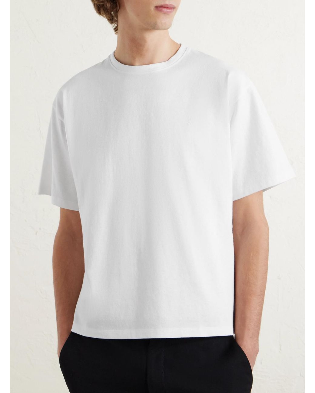 Saint Laurent T-Shirt aus Baumwoll-Jersey in White für Herren