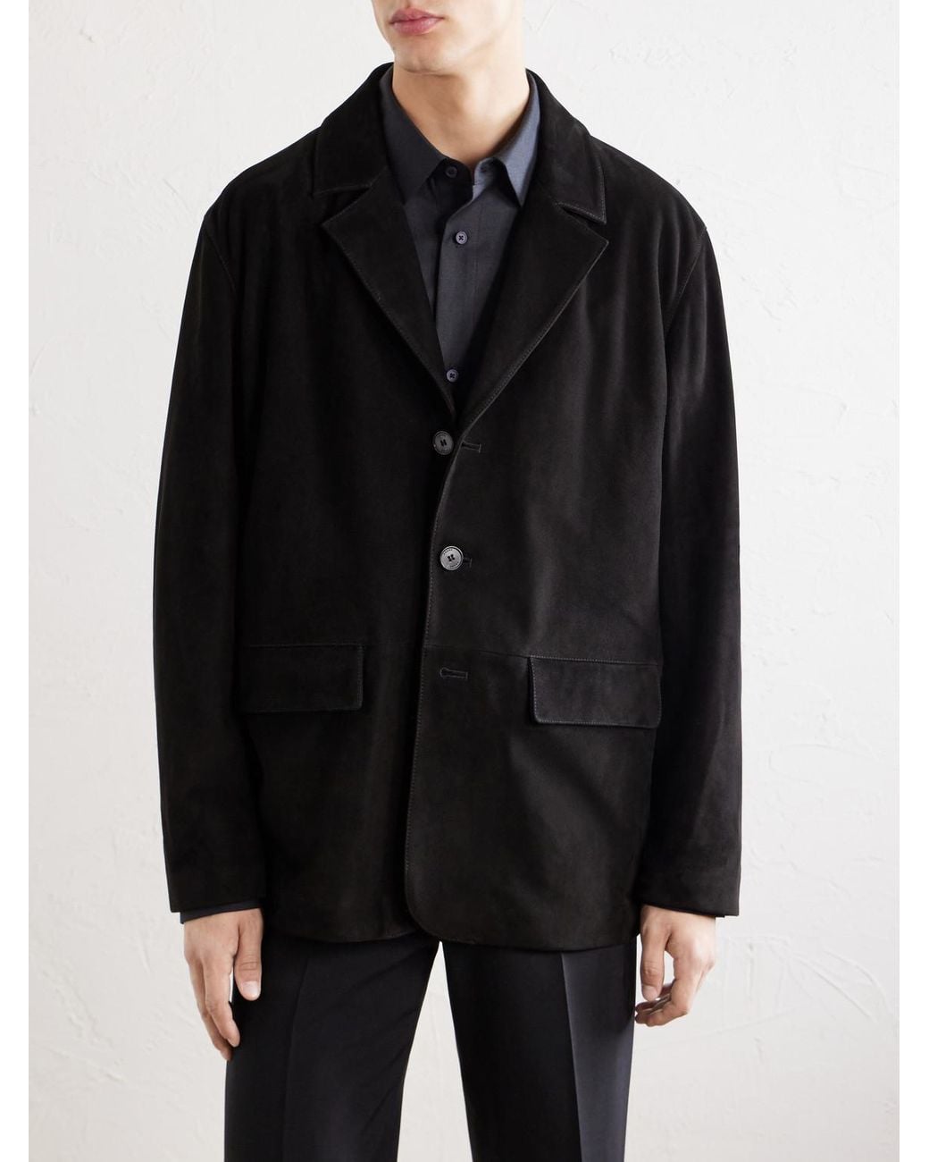 FRAME Black Suede Blazer for men