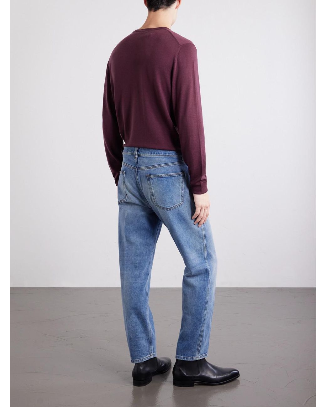 Lardini Blue Straight-Leg Washed Jeans for men