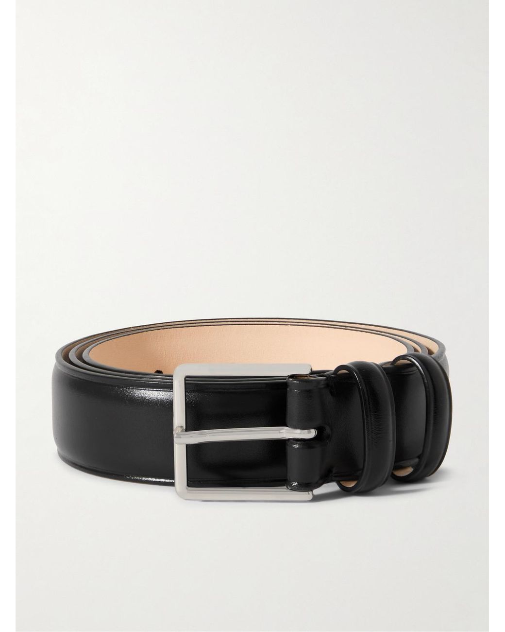 Paul Smith Black 3Cm Glossed-Leather Belt for men